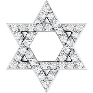 Sterling Silver 1/6 CTW Natural Diamond Star of David Pendant
