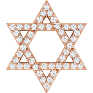 14K Rose 1/5 CTW Natural Diamond Star of David Pendant