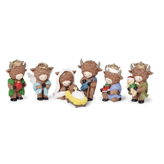 4-Inch 7-Piece Highland Cow Pageant Set