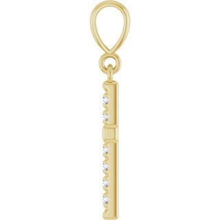 14K Yellow 1/5 CTW Natural Diamond French-Set Cross Pendant