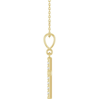 14K Yellow 1/5 CTW Natural Diamond French-Set Cross 16-18" Necklace