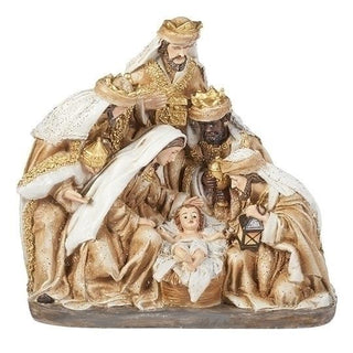 10-Inch Nativity Scene Metallic Glitter