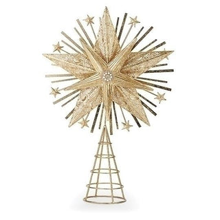21-Inch Gold Snowflake Topper Metal & Stones