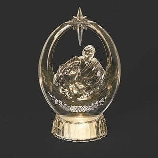 9.5-Inch Lighted Holy Family Oval With Star Of Bethlehem
