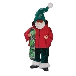 18-Inch Snowboarding Santa Figure