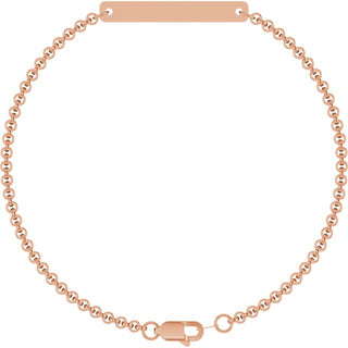 14K Rose Engravable Link 7" Bracelet