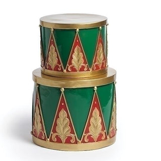 6-Inch-7.75-Inch 2-Piece Drum Figure Set Red And Gold Decor