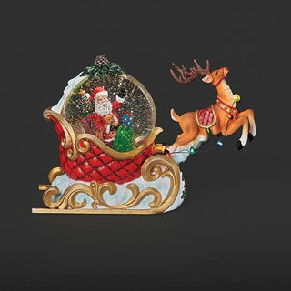 7-Inch Led Musical Swirl Santa & Reindeer