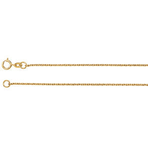 18-inch Twisted Wheat Chain with Spring Ring - 14K Yellow Gold
