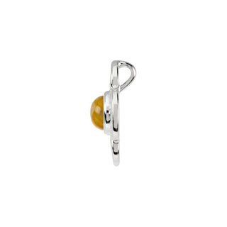Sterling Silver Natural Citrine Maltese Cross Pendant 