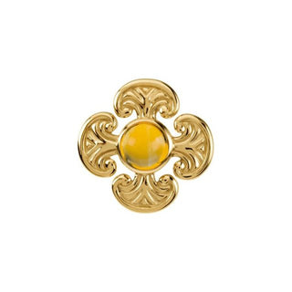 14K Yellow Natural Citrine Maltese Cross Pendant 