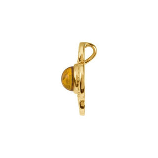 14K Yellow Natural Citrine Maltese Cross Pendant 