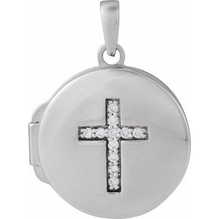 Sterling Silver 1/10 CTW Lab-Grown Diamond Locket Pendant