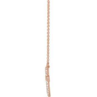 14K Rose 3/8 CTW Natural Diamond Cross 18" Necklace