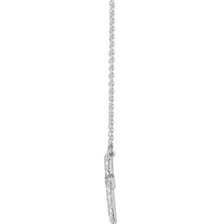 14K White 3/8 CTW Natural Diamond Cross 18" Necklace