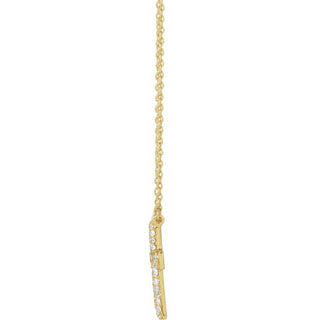 14K Yellow 3/8 CTW Natural Diamond Cross 18" Necklace