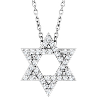 Sterling Silver 1/6 CTW Natural Diamond Star of David 16-18" Necklace