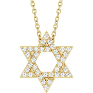 14K Yellow 1/6 CTW Natural Diamond Star of David 16-18" Necklace