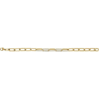 14K Yellow 1 1/2 CTW Lab-Grown Diamond Paperclip-Style 7" Bracelet