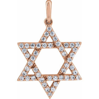 14K Rose 3/8 CTW Lab-Grown Diamond Star of David Pendant