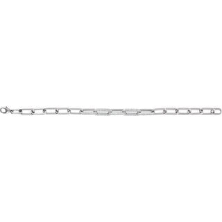 14K White 1 1/2 CTW Lab-Grown Diamond Paperclip-Style 7" Bracelet
