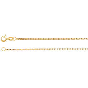 20-inch 1.3 MM Diamond Cut Box Chain with Spring Ring - 14K Yellow Gold