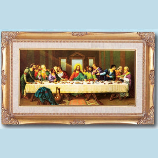 Last Supper By Zabateri 14X24 Goldleaf Wood Frame