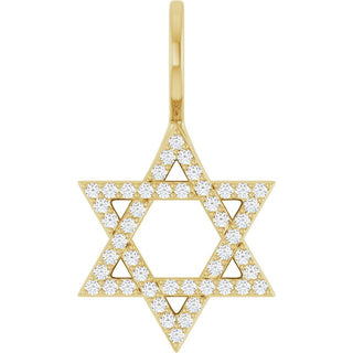 14K Yellow 1/5 CTW Natural Diamond Star of David Pendant