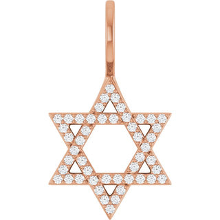 14K Rose 1/5 CTW Natural Diamond Star of David Pendant