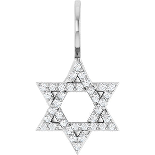 14K White 1/6 CTW Natural Diamond Star of David Pendant