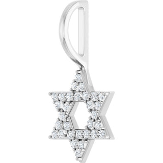 14K White 1/8 CTW Natural Diamond Star of David Pendant