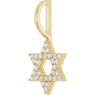 14K Yellow 1/8 CTW Natural Diamond Star of David Pendant
