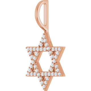 14K Rose 1/5 CTW Natural Diamond Star of David Pendant