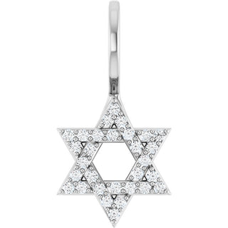 Sterling Silver 1/8 CTW Natural Diamond Star of David Pendant