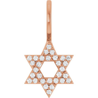 14K Rose 1/8 CTW Natural Diamond Star of David Pendant