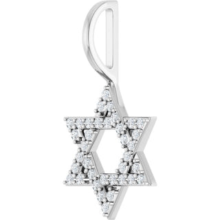 Platinum 1/6 CTW Natural Diamond Star of David Pendant