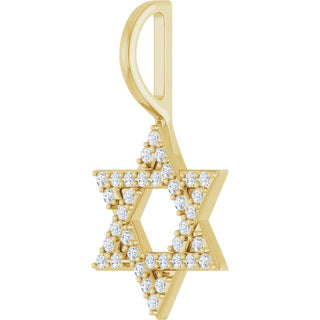 14K Yellow 1/6 CTW Natural Diamond Star of David Pendant