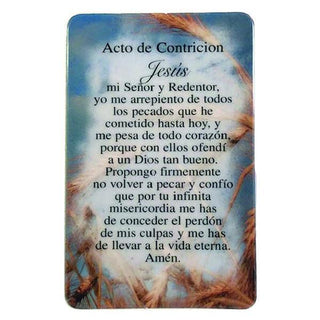 Spanish Laminated Prayer Card - Acto de Contricion 25-pack