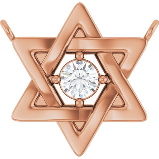 14K Rose 1/10 CTW Natural Diamond Star of David Necklace Center