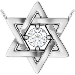 14K White 1/10 CTW Lab-Grown Diamond Star of David Necklace Center