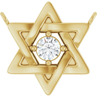 14K Yellow 1/10 CTW Natural Diamond Star of David Necklace Center