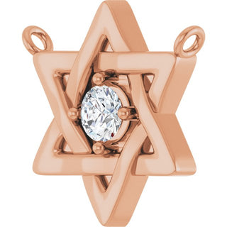 14K Rose 1/10 CTW Lab-Grown Diamond Star of David Necklace Center