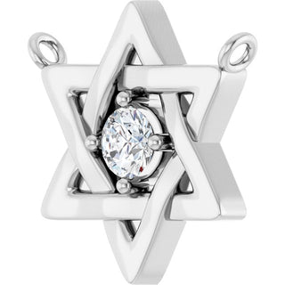 14K White 1/10 CTW Lab-Grown Diamond Star of David Necklace Center
