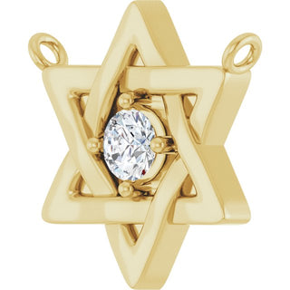 14K Yellow 1/10 CTW Natural Diamond Star of David Necklace Center