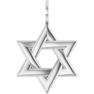14K White Star of David Pendant