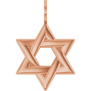 14K Rose Star of David Pendant