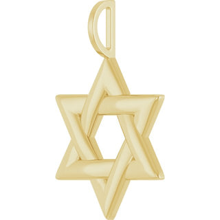 14K Yellow Star of David Pendant