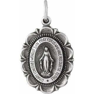 Sterling Silver Oval Miraculous Medal