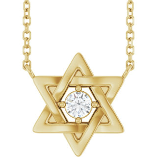 14K Yellow 1/10 CT Lab-Grown Diamond 16" Necklace