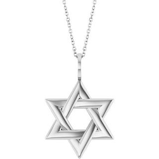 14K White Star of David 16-18" Necklace